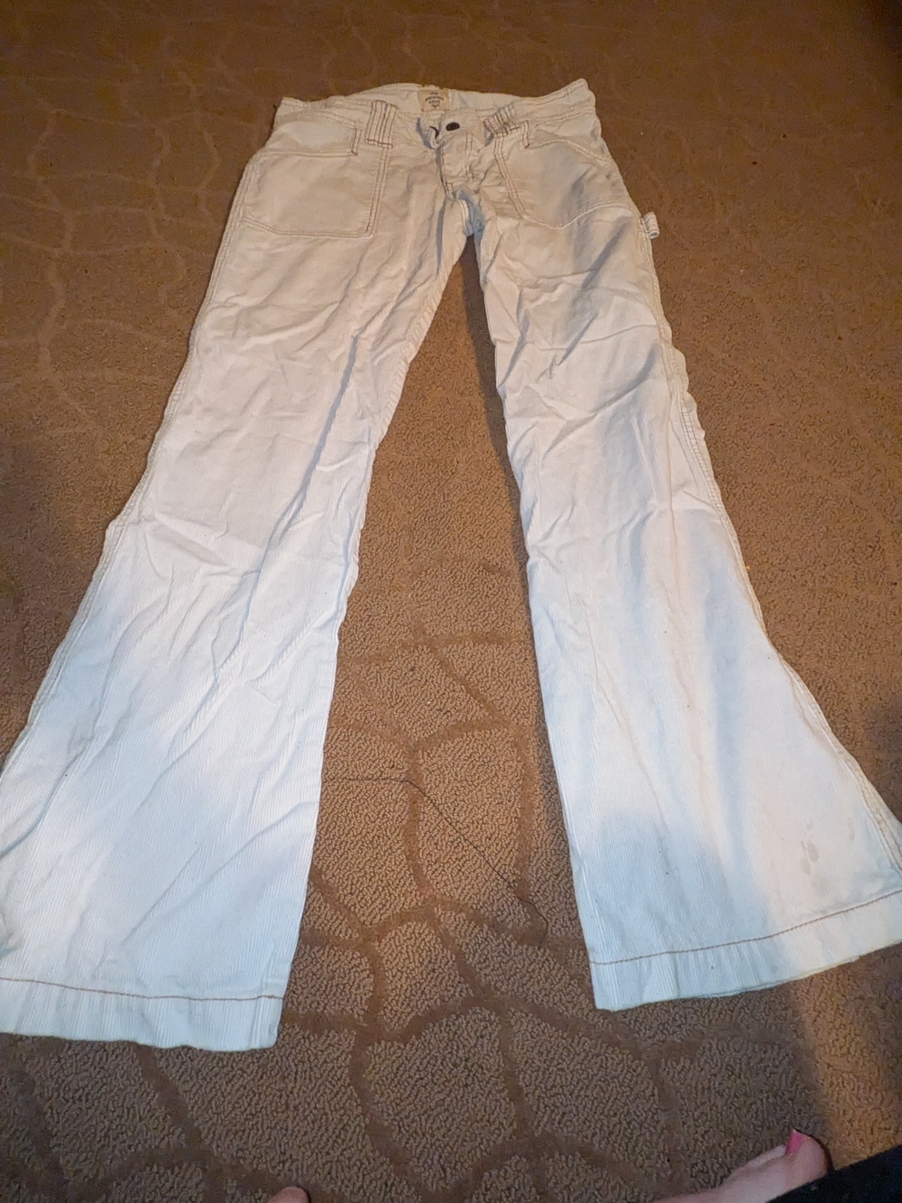 Abercrombie & Fitch OFF WHITE  Wide-Leg PANTS Jeans WOMENS 8 VINTAGE Y2K